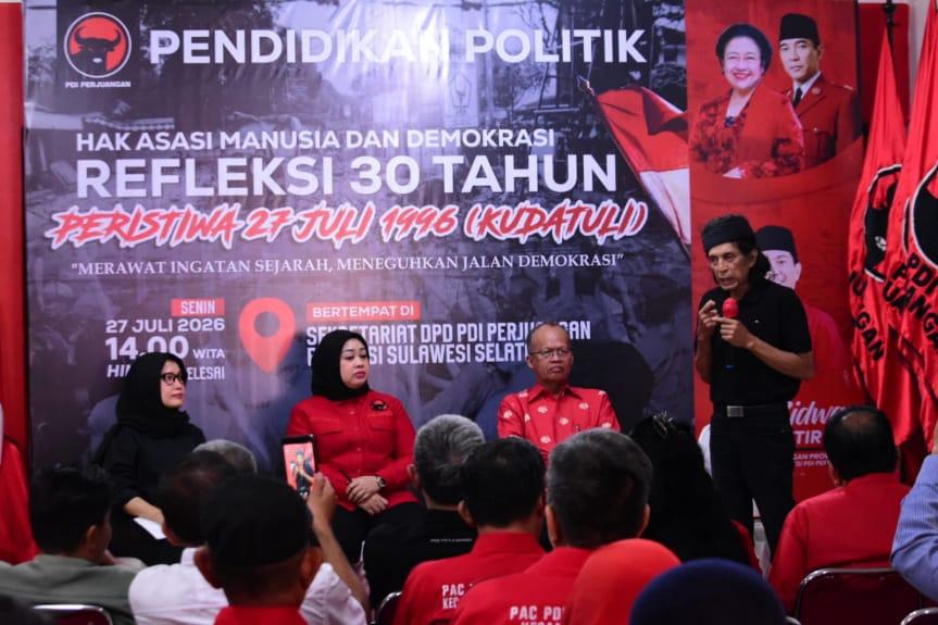 Peringati Kudatuli, PDIP Sulsel Dorong Generasi Muda Rawat Demokrasi