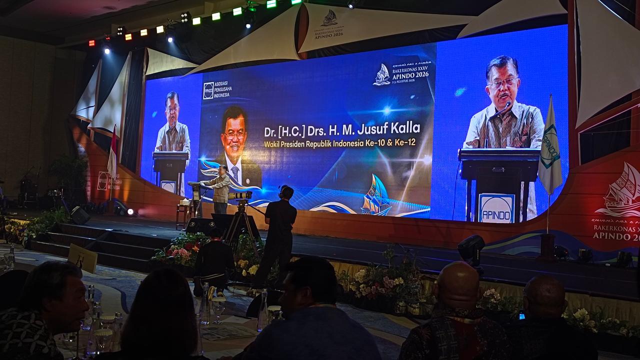 Rakerkonas APINDO, Jusuf Kalla Soroti Dampak Konflik Global terhadap Ekonomi Indonesia